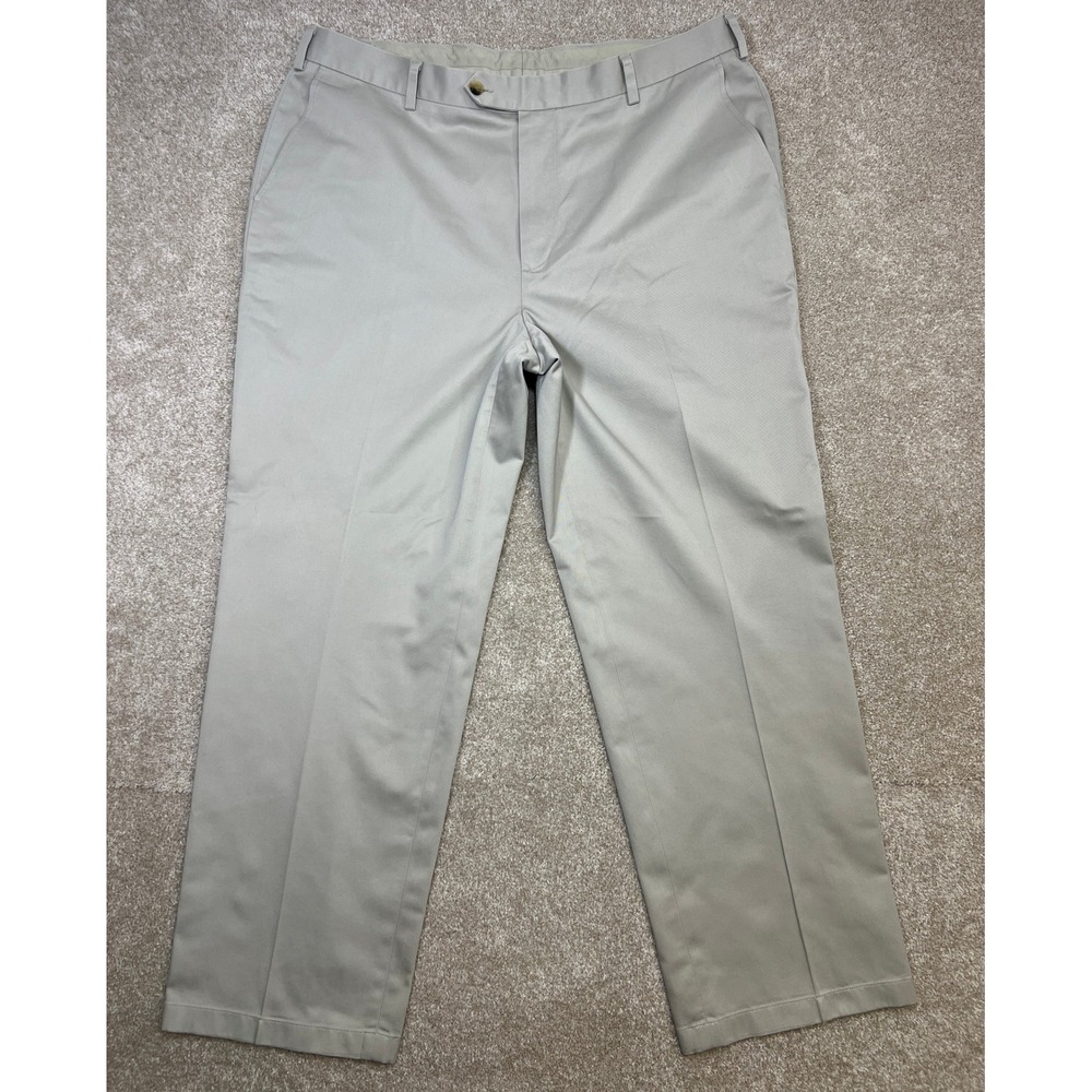 JosABank Traveler's Collection Tailored Fit Mens Khaki Cotton Dress Pants W40L30